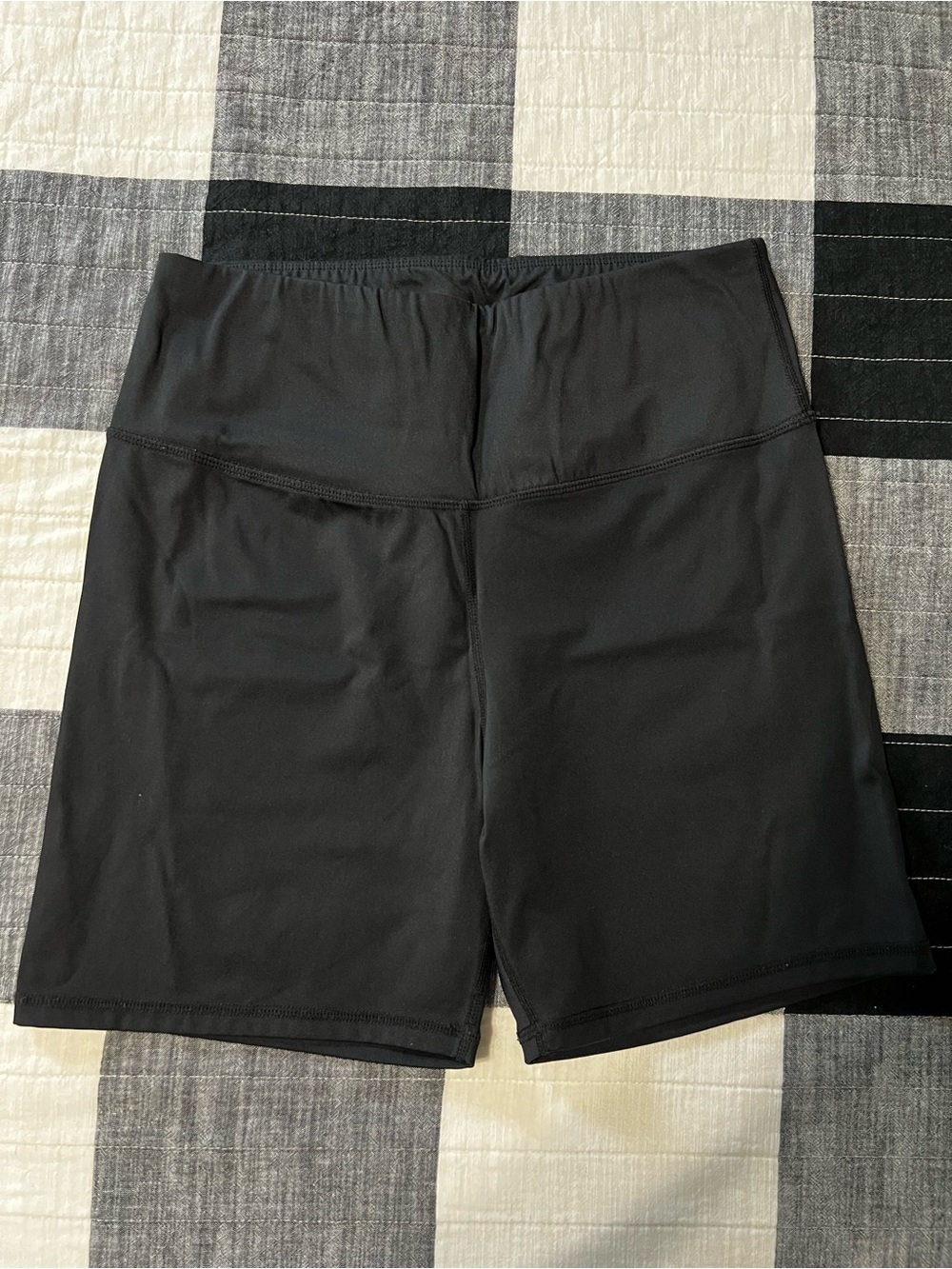 Women's Black Athletic Bike Shorts - High Waist